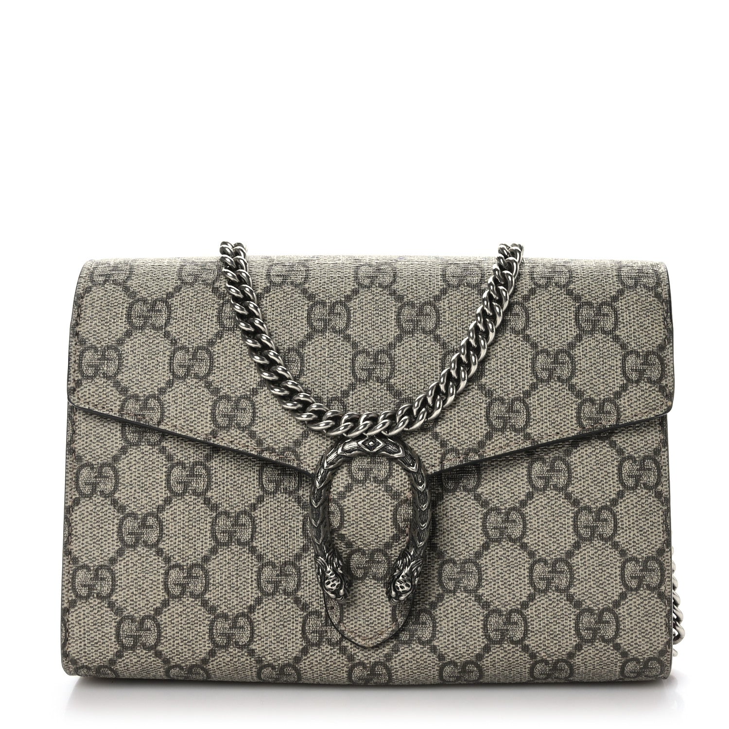 Gucci GG Supreme Monogram Mini Dionysus Chain Wallet Beige Vulcanic Red 1 of 9