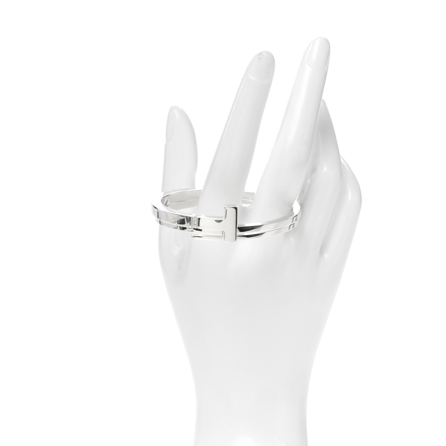 Tiffany Sterling Silver Diamond T Square Wrap Bracelet 2 of 4
