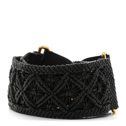 Christian Dior Lambskin Raffia Woven Shoulder Strap Black 2 of 4