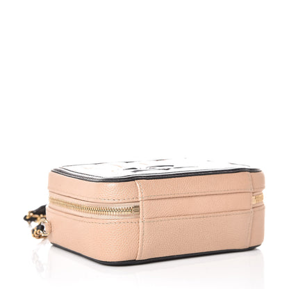 Chanel Caviar Quilted Small CC Filigree Vanity Case Beige Black 4 of 10