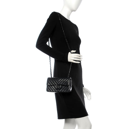 Chanel Lambskin Chevron Quilted Mini Rectangular Flap So Black 2 of 13