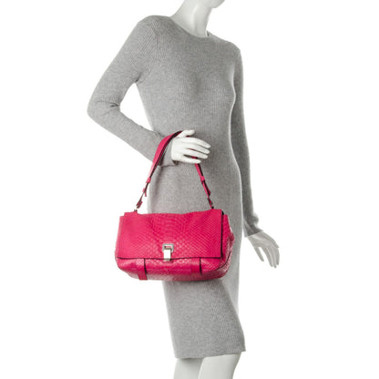 Proenza Schouler Python PS Courier Bag Hot Pink 2 of 7