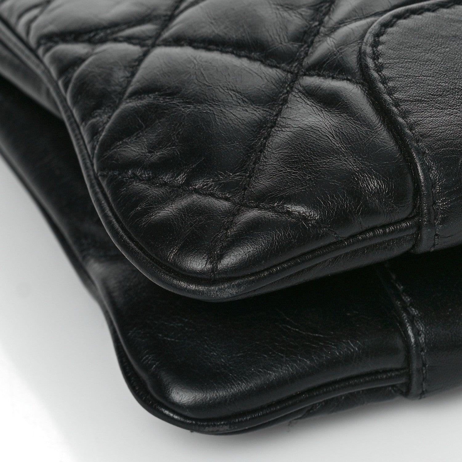 Chanel Glazed Calfskin Quilted Shopping Tote Black 8 of 11
