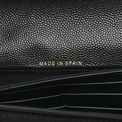 Chanel Caviar Quilted Crystal CC Large Gusset Flap Wallet Black 7 of 9