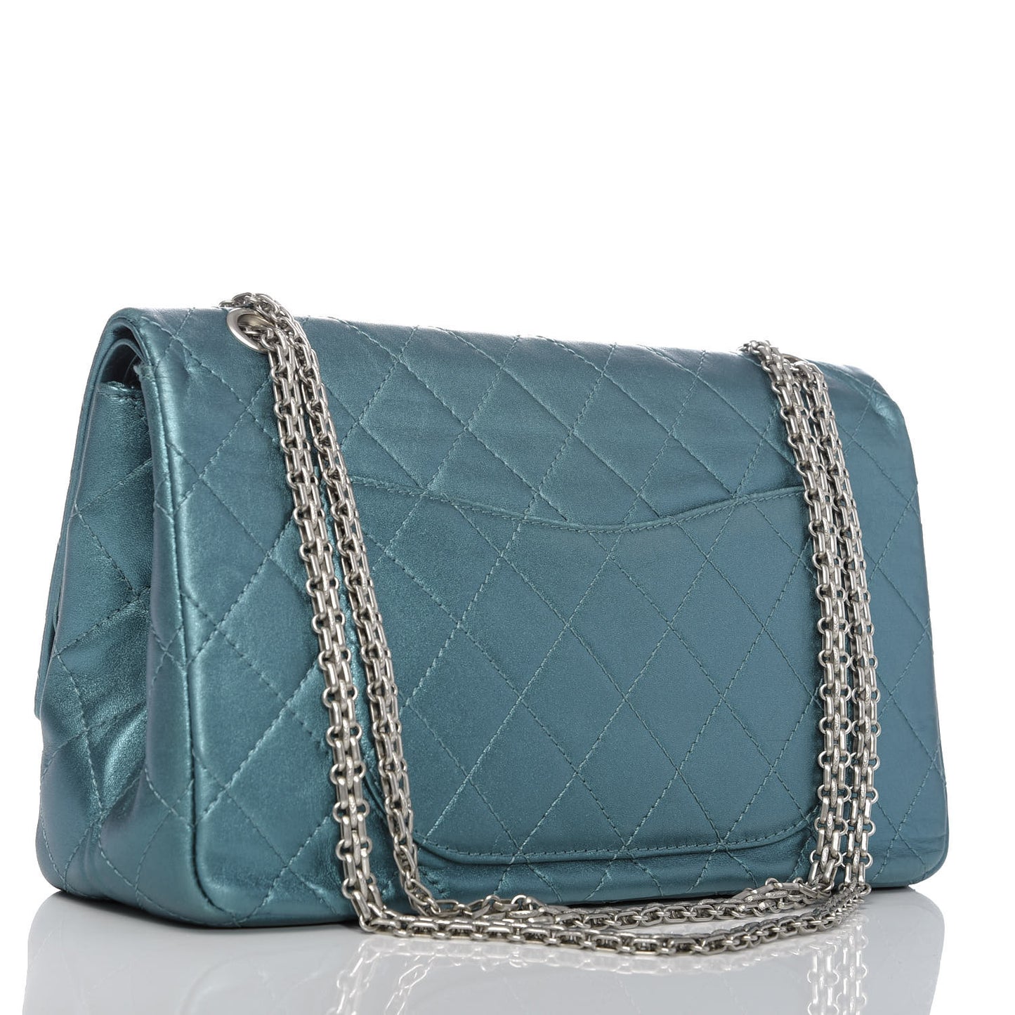 Metallic Calfskin Quilted 2.55 Reissue 227 Flap Turquoise