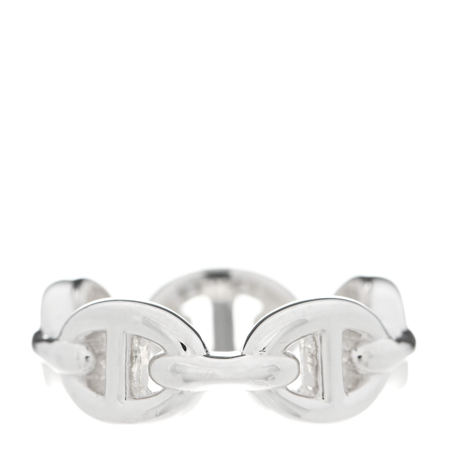 Hermes Sterling Silver PM Chaine d'Ancre Enchainee Band Ring 50 5.25 3 of 7