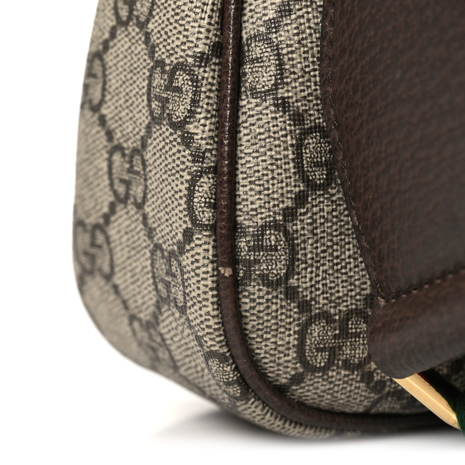 Gucci GG Supreme Monogram Textured Dollar Calfskin Web Small Ophidia GG Handbag Beige Ebony New Acero 11 of 11