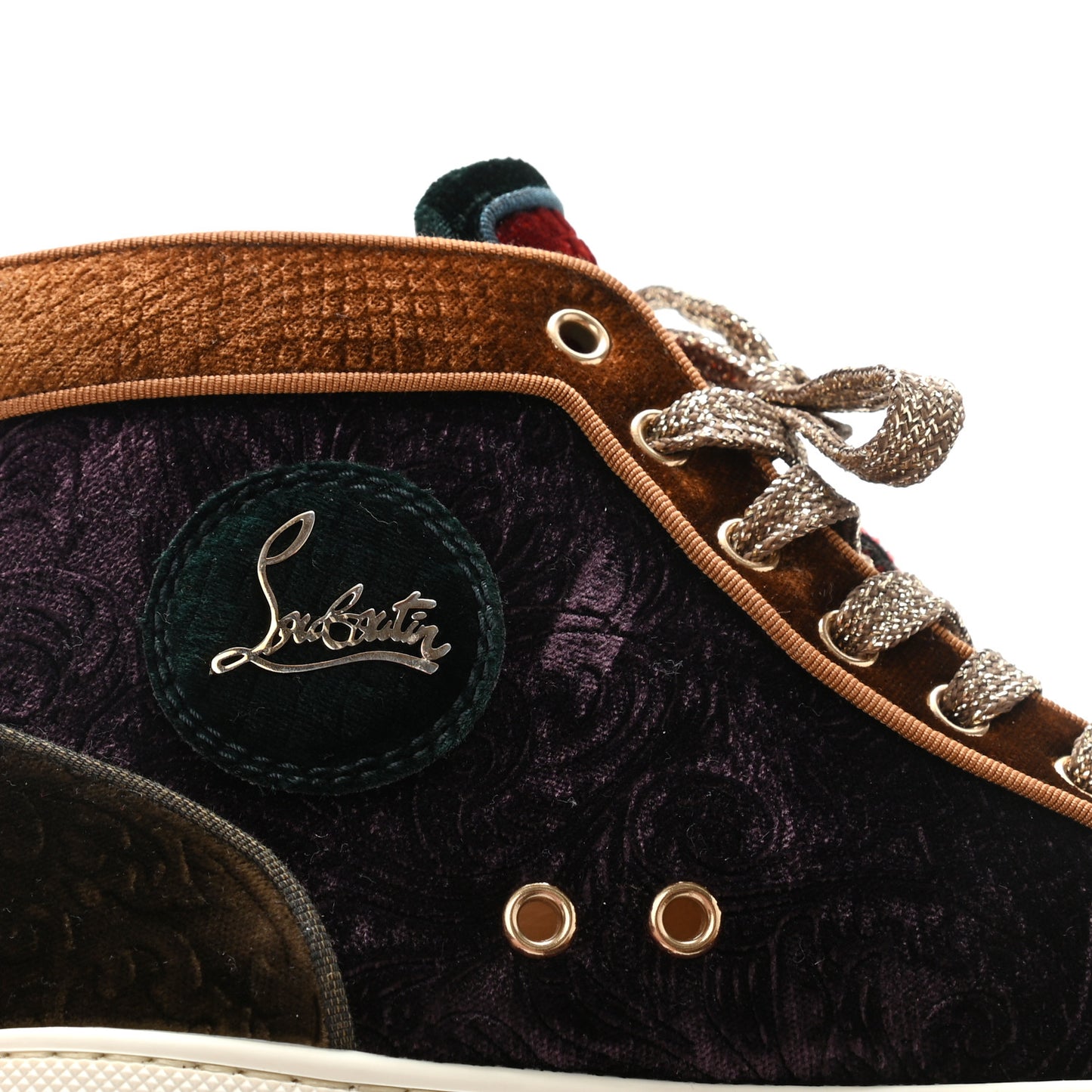 Velvet Stamp Floral Orlato High Top Flat Sneakers 37