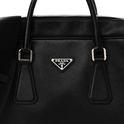 Prada Saffiano Travel Briefcase Black 7 of 9