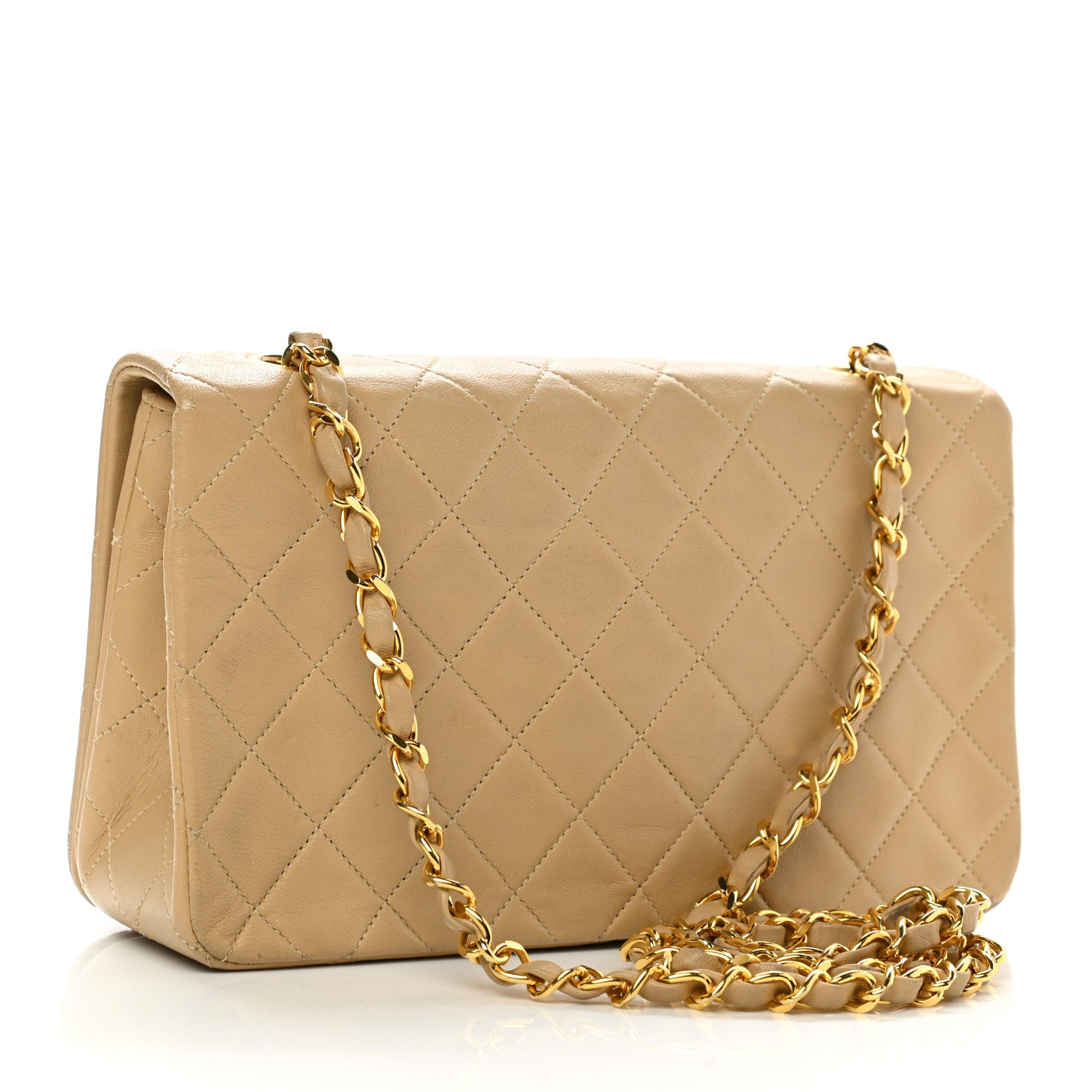 Chanel Lambskin Quilted Small Single Flap Beige 2 of 11