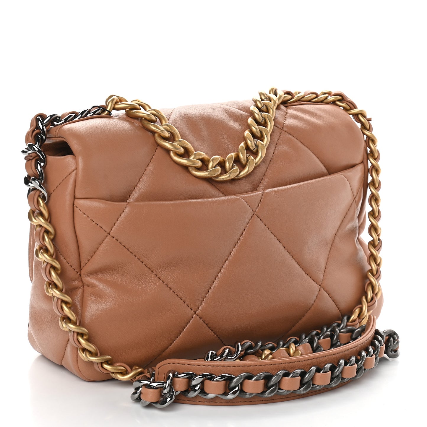 Lambskin Quilted Medium Chanel 19 Flap Brown