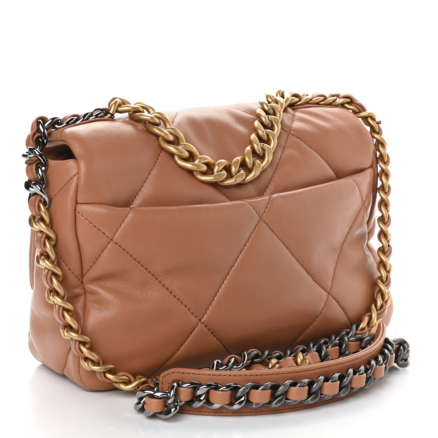 Chanel Lambskin Quilted Medium Chanel 19 Flap Brown 3 of 9