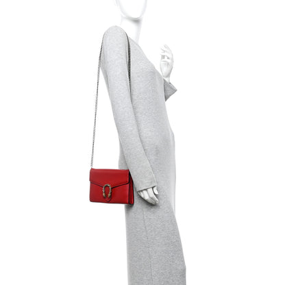 Gucci Calfskin Mini Dionysus Chain Wallet Hibiscus Red 2 of 12