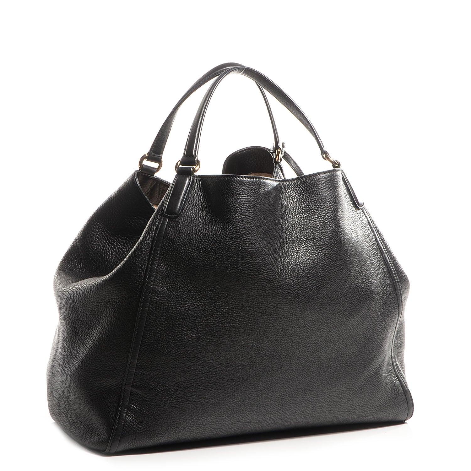 Gucci Pebbled Calfskin Large Soho Shoulder Bag Black 3 of 9