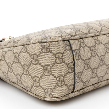 Gucci GG Supreme Monogram Emblem Medium Shoulder Bag Beige Dark Brown 10 of 11