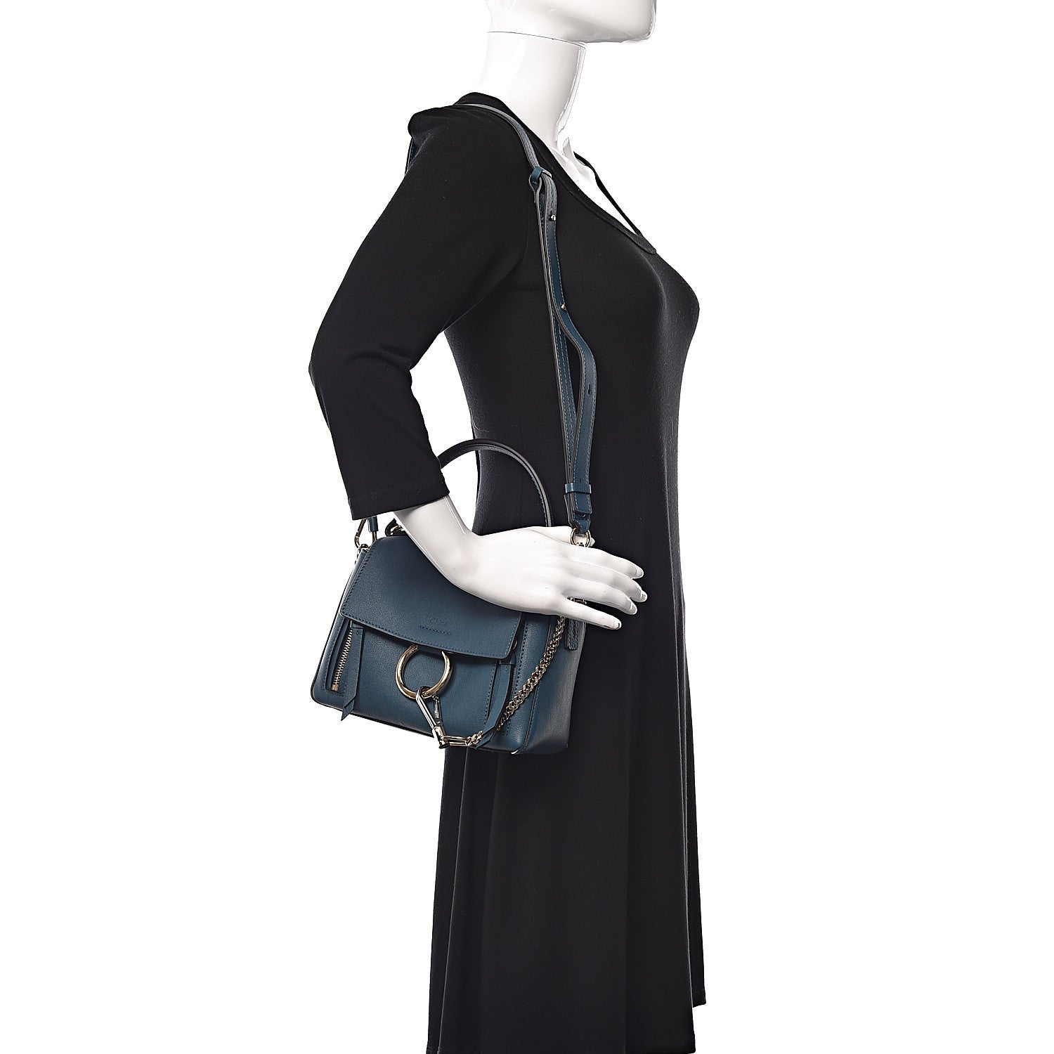 Chloe Calfskin Mini Faye Day Shoulder Bag Navy Ink 2 of 9