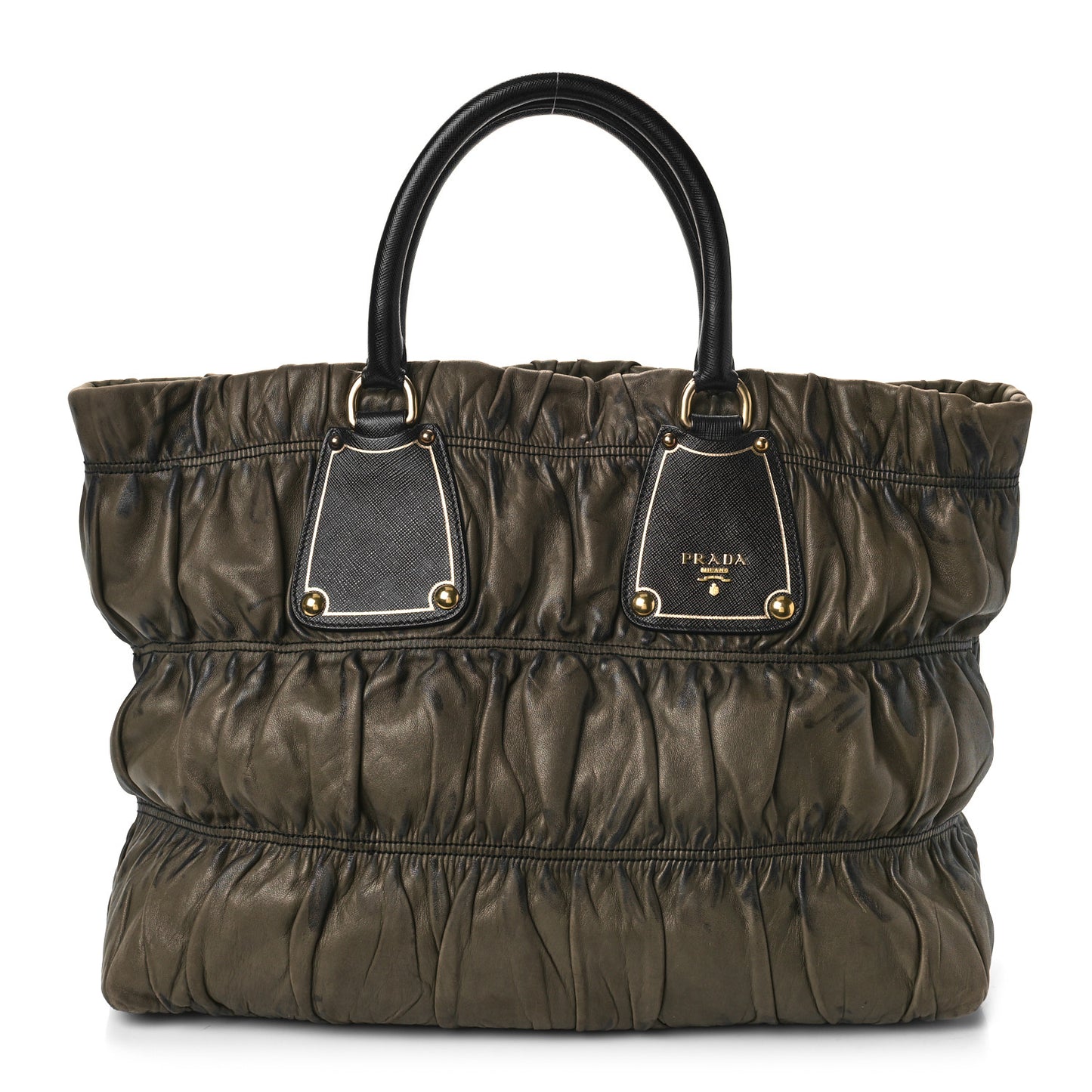 Nappa Gaufre Tote Green
