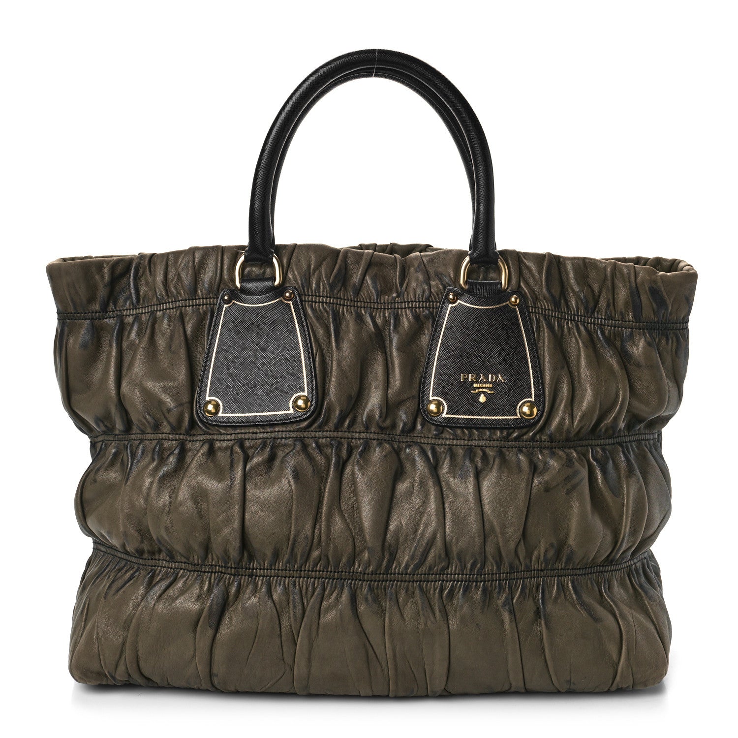 Prada Nappa Gaufre Tote Green 1 of 11
