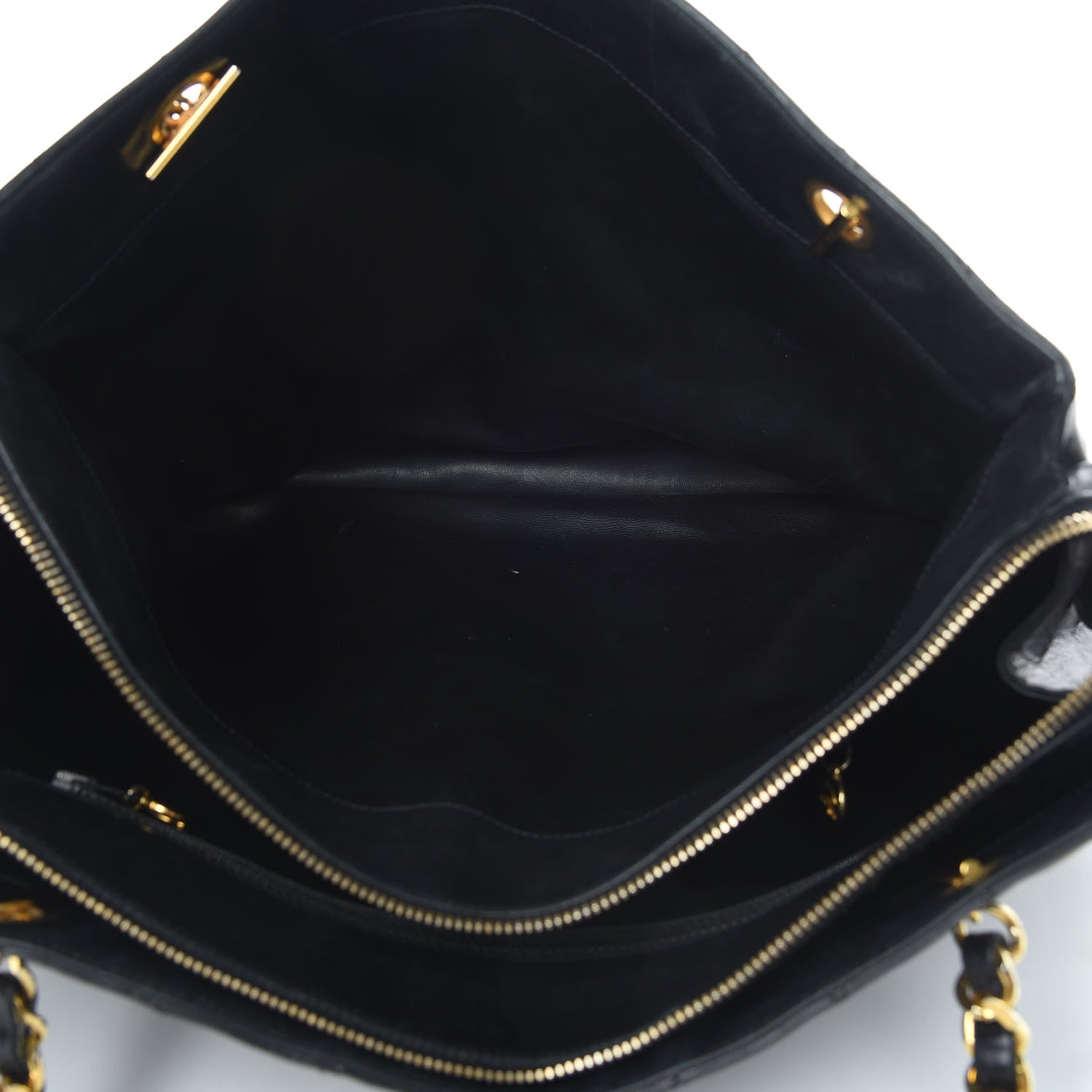 Chanel Lambskin Quilted Shopping Tote Black 5 of 18