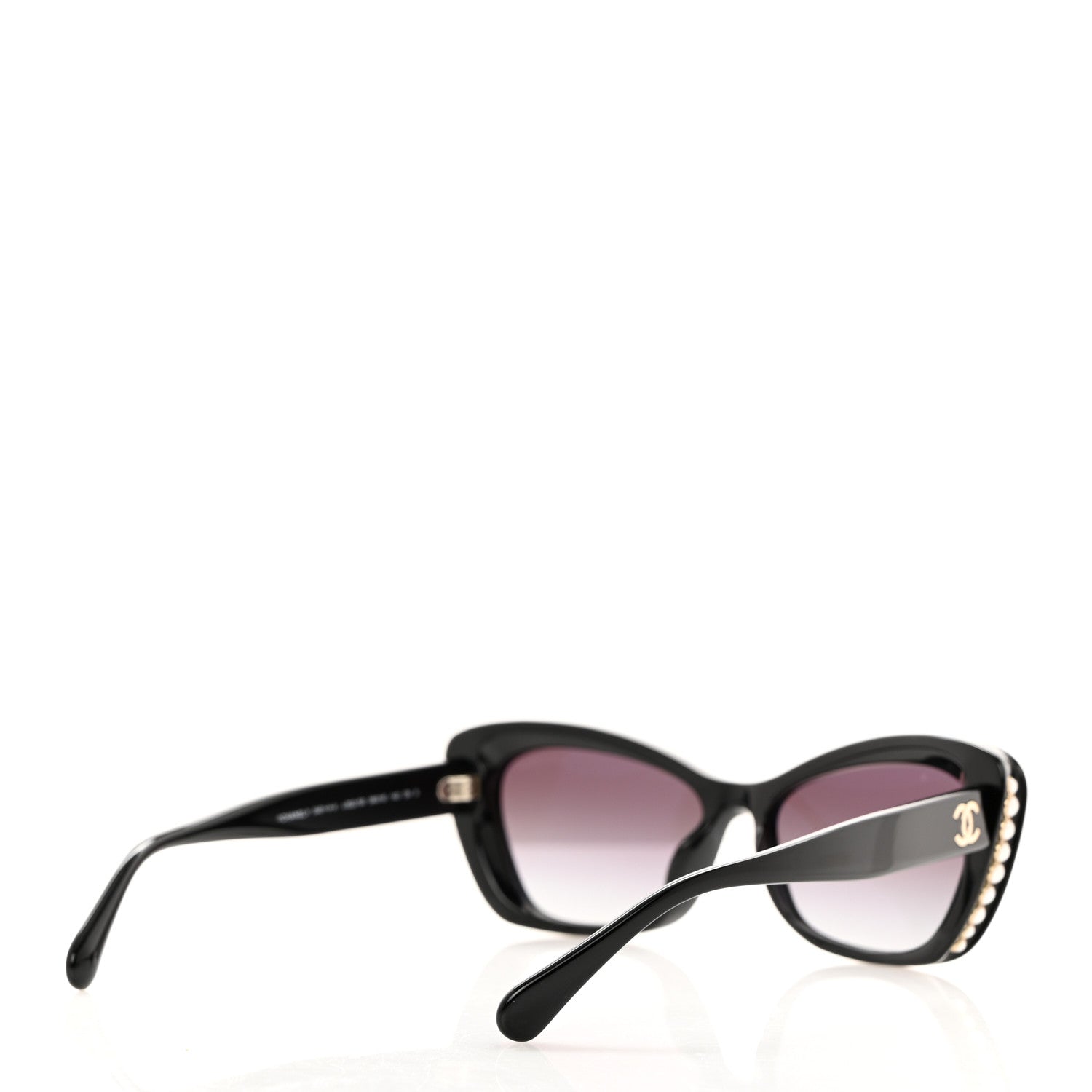 Chanel Acetate Pearl Cat Eye CC Sunglasses 5481-H-A Black 4 of 8