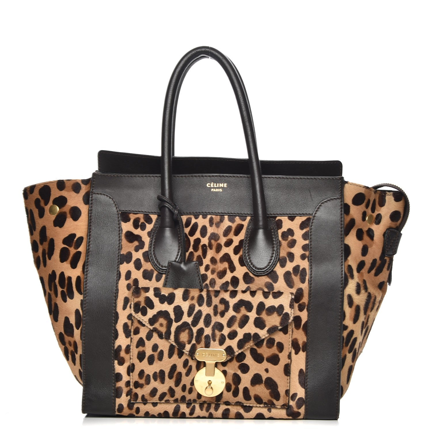 Celine Leopard Pony Hair Mini Envelope Luggage 1 of 7