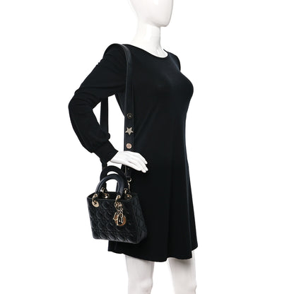 Christian Dior Lambskin Cannage Small Lucky Badges My Lady Dior Black 2 of 12