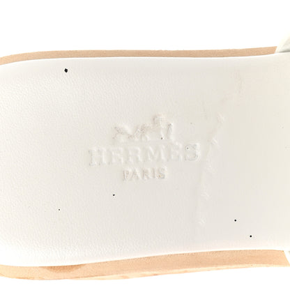 Hermes Calfskin Cork Eze 30 Sandals 36 White 7 of 12