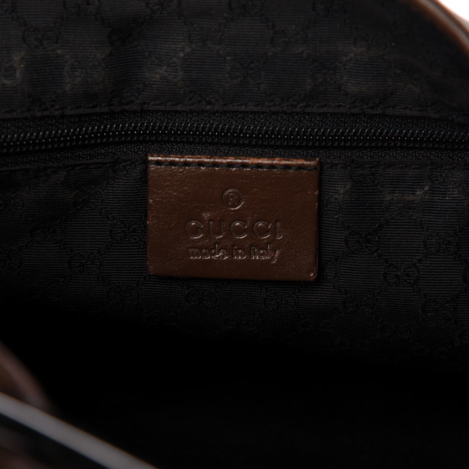 Gucci Canvas Calfskin Jackie O Hobo Navy Brown 8 of 14