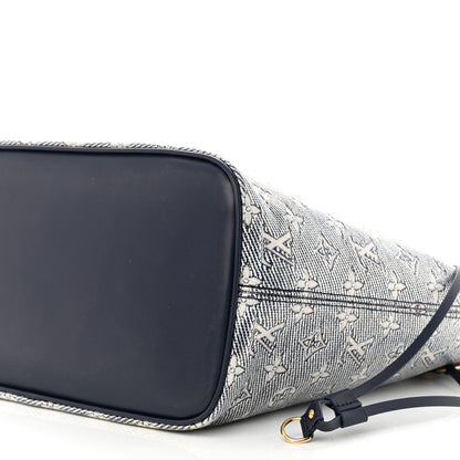 Louis Vuitton Monoglam Neverfull MM Blue 10 of 11