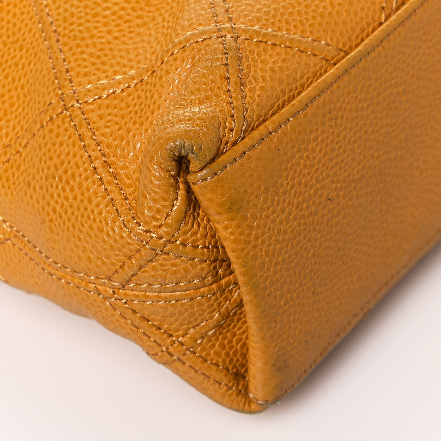 Chanel Caviar Stitched Shoulder Bag Yellow 13 of 17