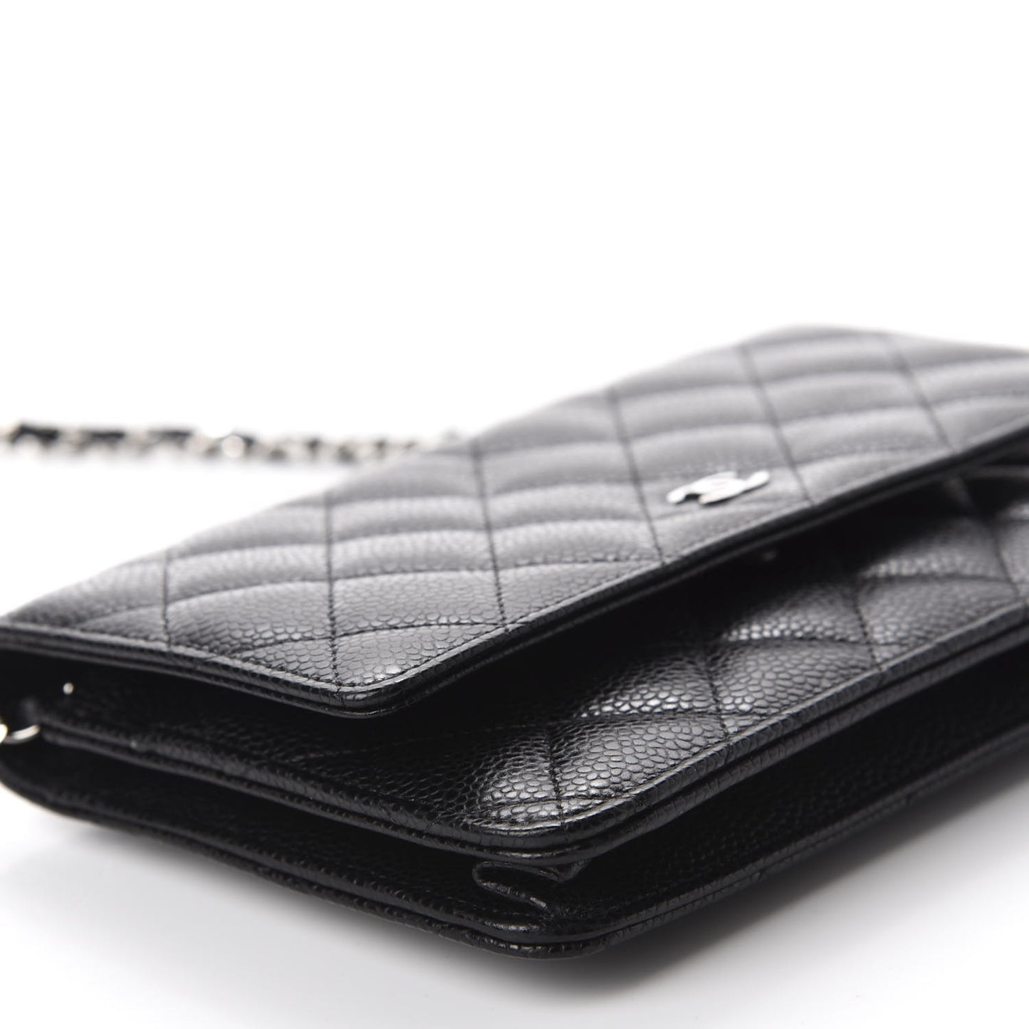 Caviar Quilted Wallet On Chain WOC Black