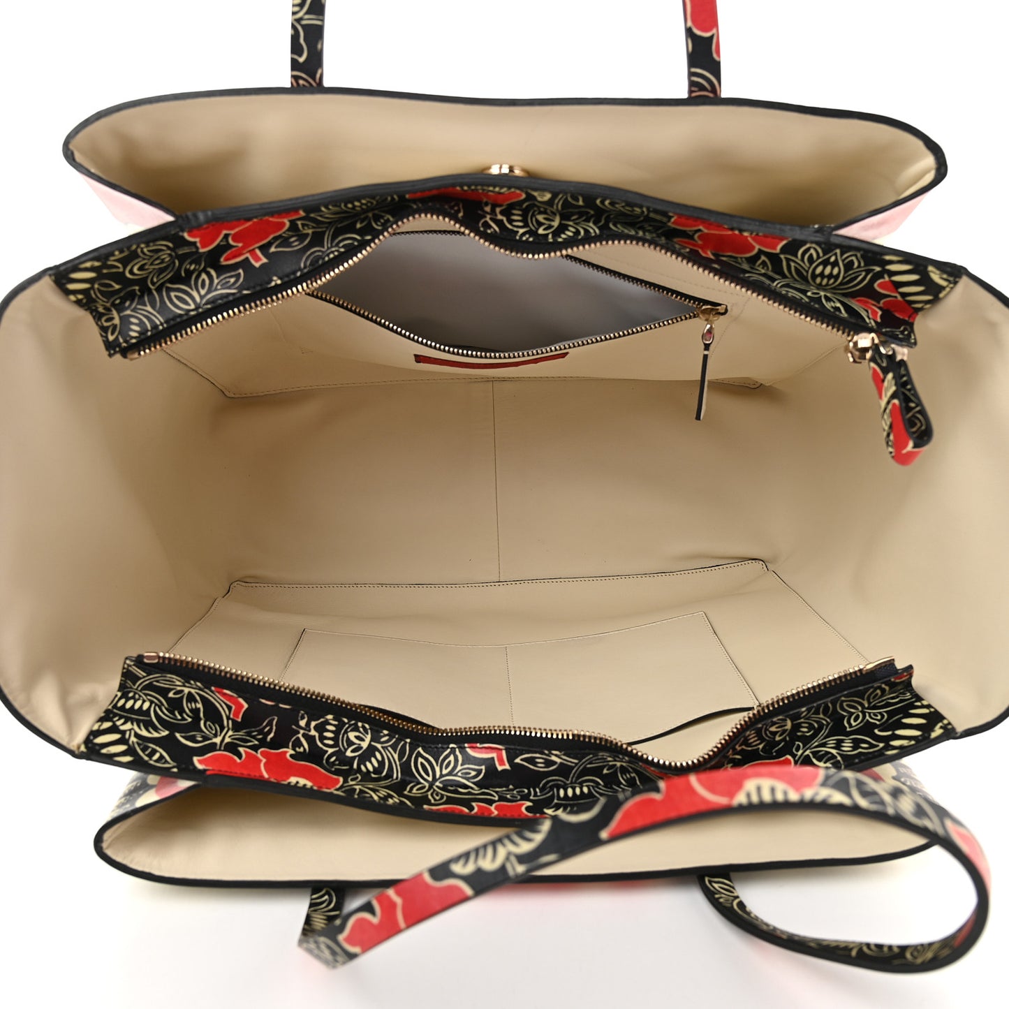 Vitello Mime Covered Tote Green Raspberry
