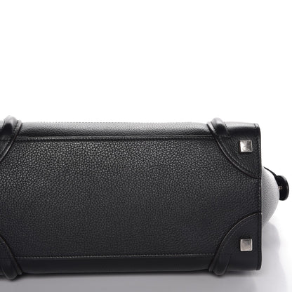 Celine Drummed Calfskin Micro Luggage Black 9 of 9