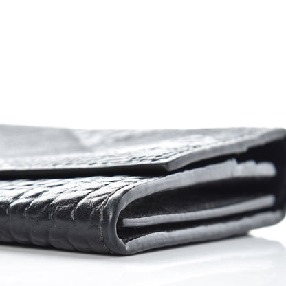 Burberry Signature Grain Calfskin Check Embossed Porter Continental Wallet Black 8 of 9
