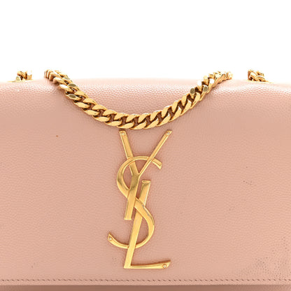 Saint Laurent Grain De Poudre Small Monogram Kate Satchel Pale Blush 8 of 15