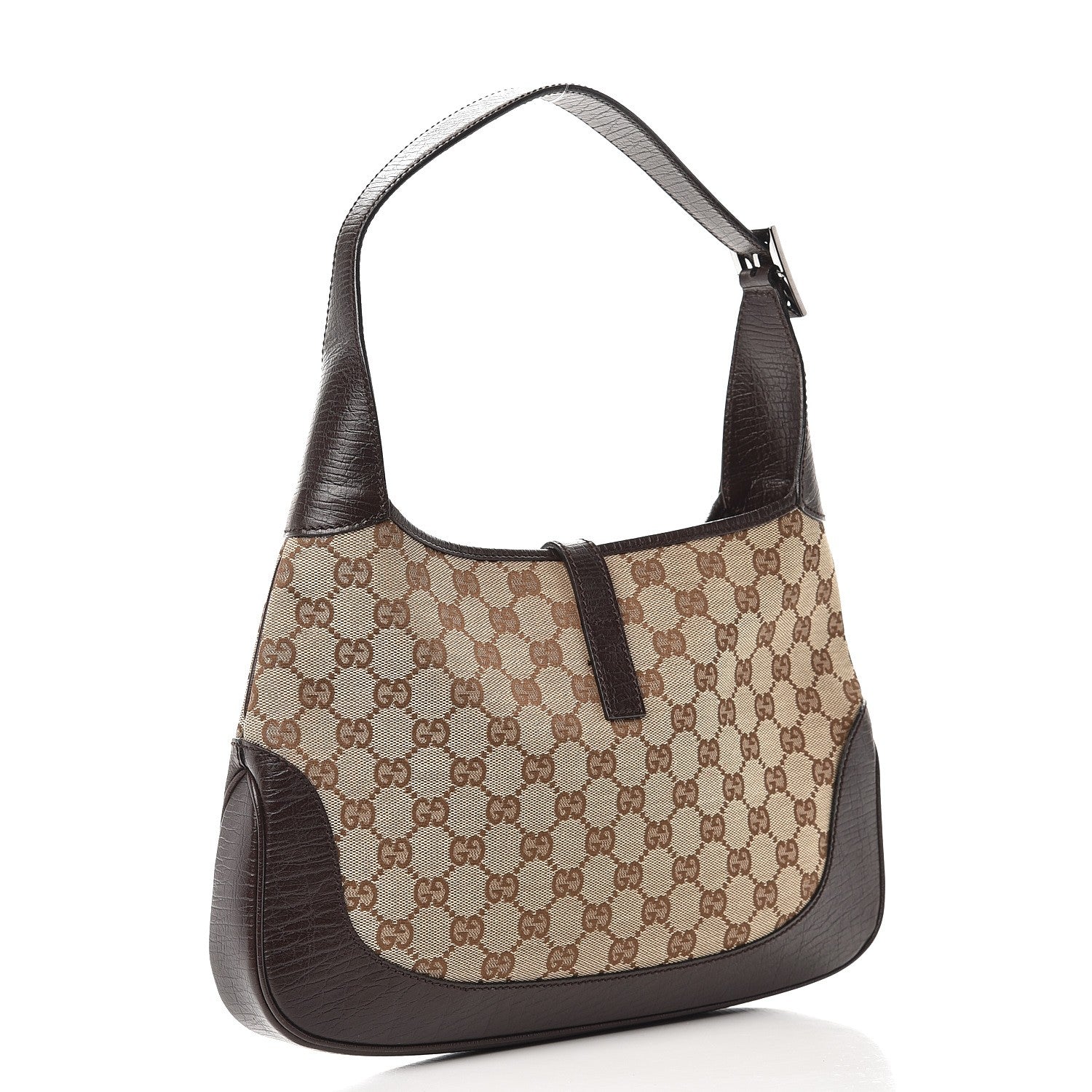 Gucci Monogram Web Small Jackie O Hobo Dark Brown 3 of 7