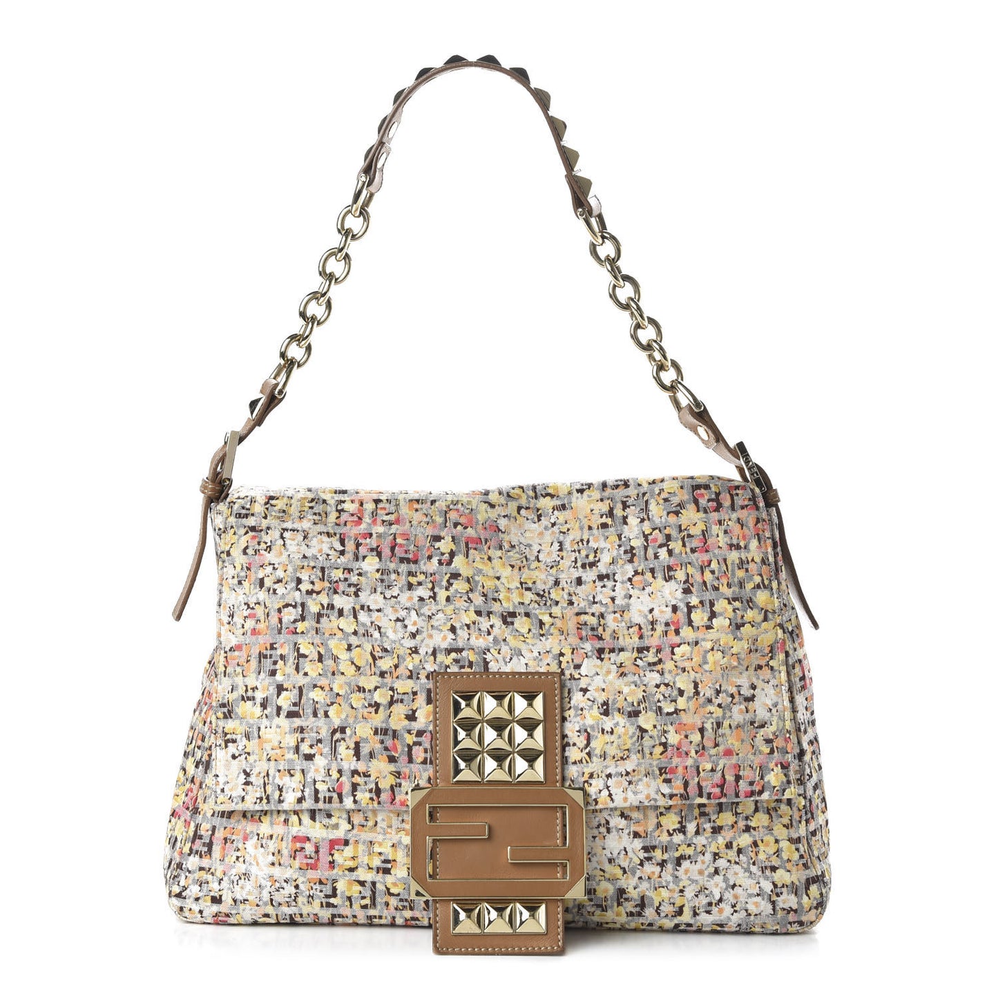 ENDI Zucchino Vitello Floral Studded Forever Mama Baguette Pesca Giallo Saddler