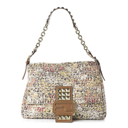 Fendi ENDI Zucchino Vitello Floral Studded Forever Mama Baguette Pesca Giallo Saddler 1 of 10