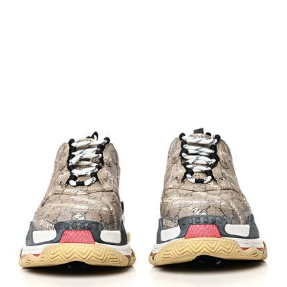 Balenciaga X GUCCI GG Supreme Monogram Allover Logo Mens Triple S Sneakers 41 Beige Ebony Mystic White 2 of 8