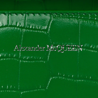 Alexander McQueen Calfskin Crocodile Embossed Knuckle Shoulder Bag Green 5 of 9