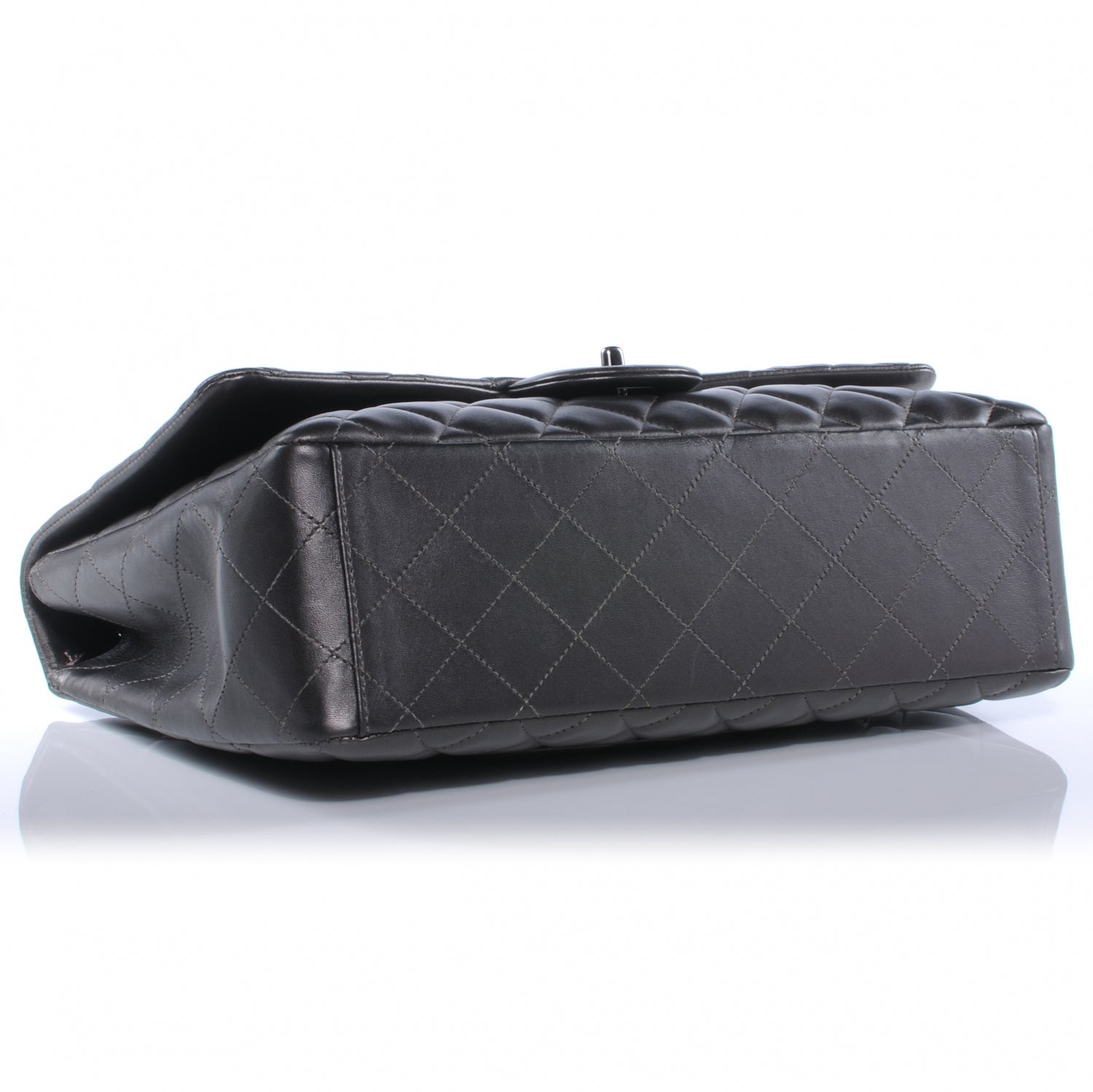 Chanel Lambskin Maxi Single Flap Flap Dark Grey 4 of 8