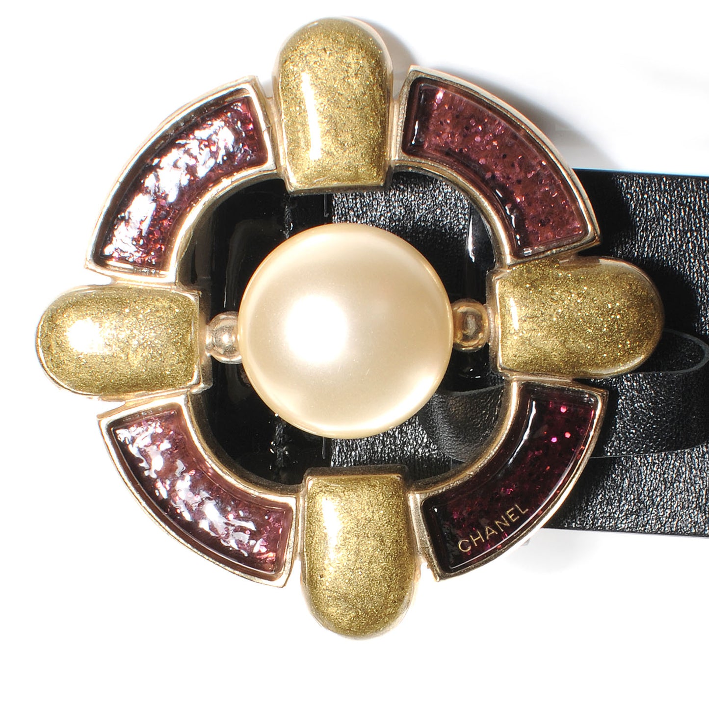 Patent Leather Gripoix Maltese Cross Belt 75 30 Black