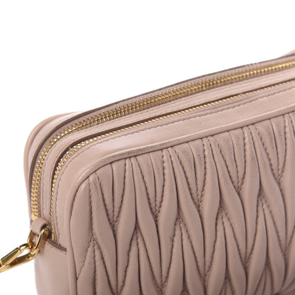 Miu Miu Nappa Matelasse Double Zip Chain Shoulder Bag Cammeo 13 of 14