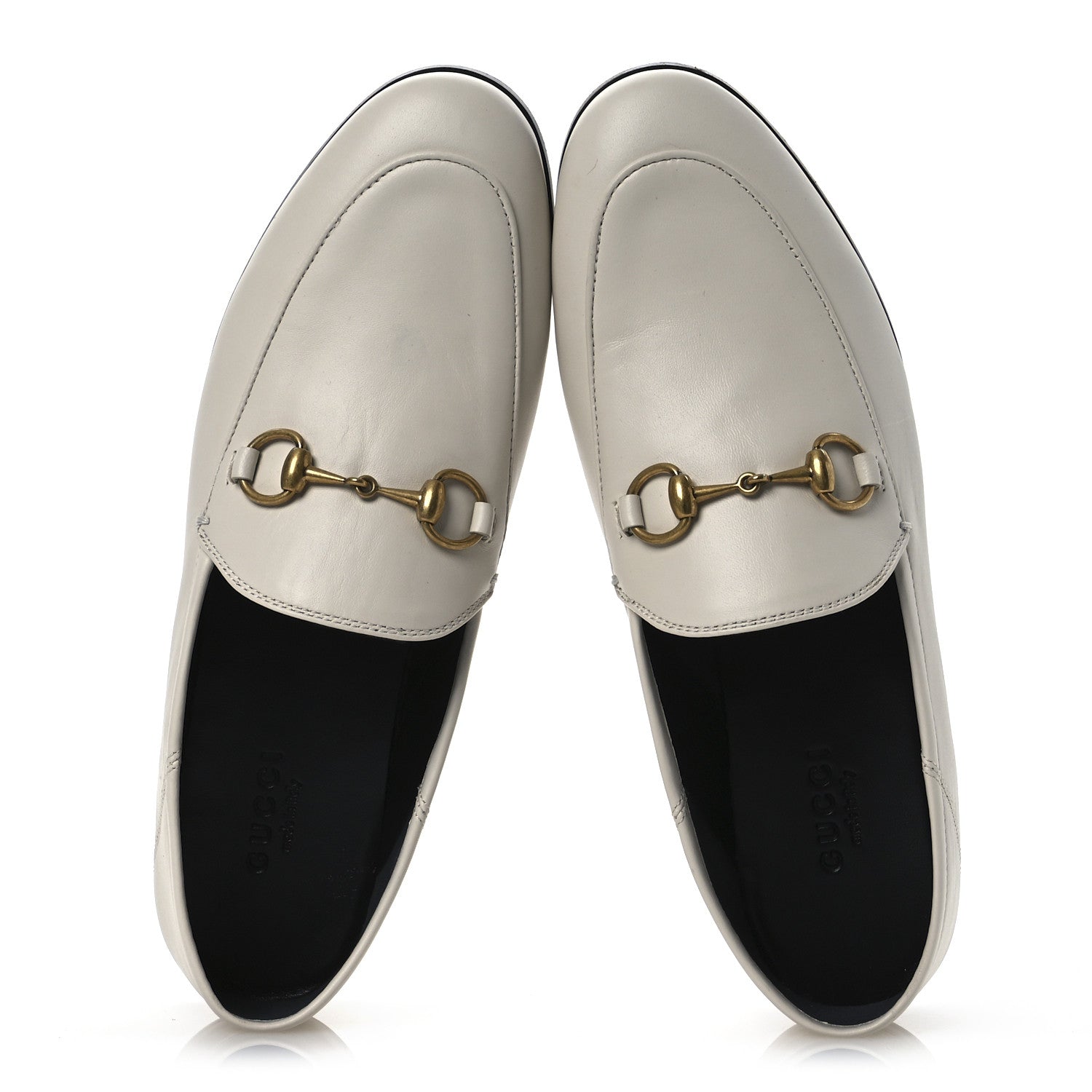 Gucci Lambskin Womens Brixton Horsebit Loafers 35 Mystic White 2 of 13