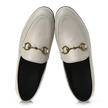 Gucci Lambskin Womens Brixton Horsebit Loafers 35 Mystic White 2 of 13