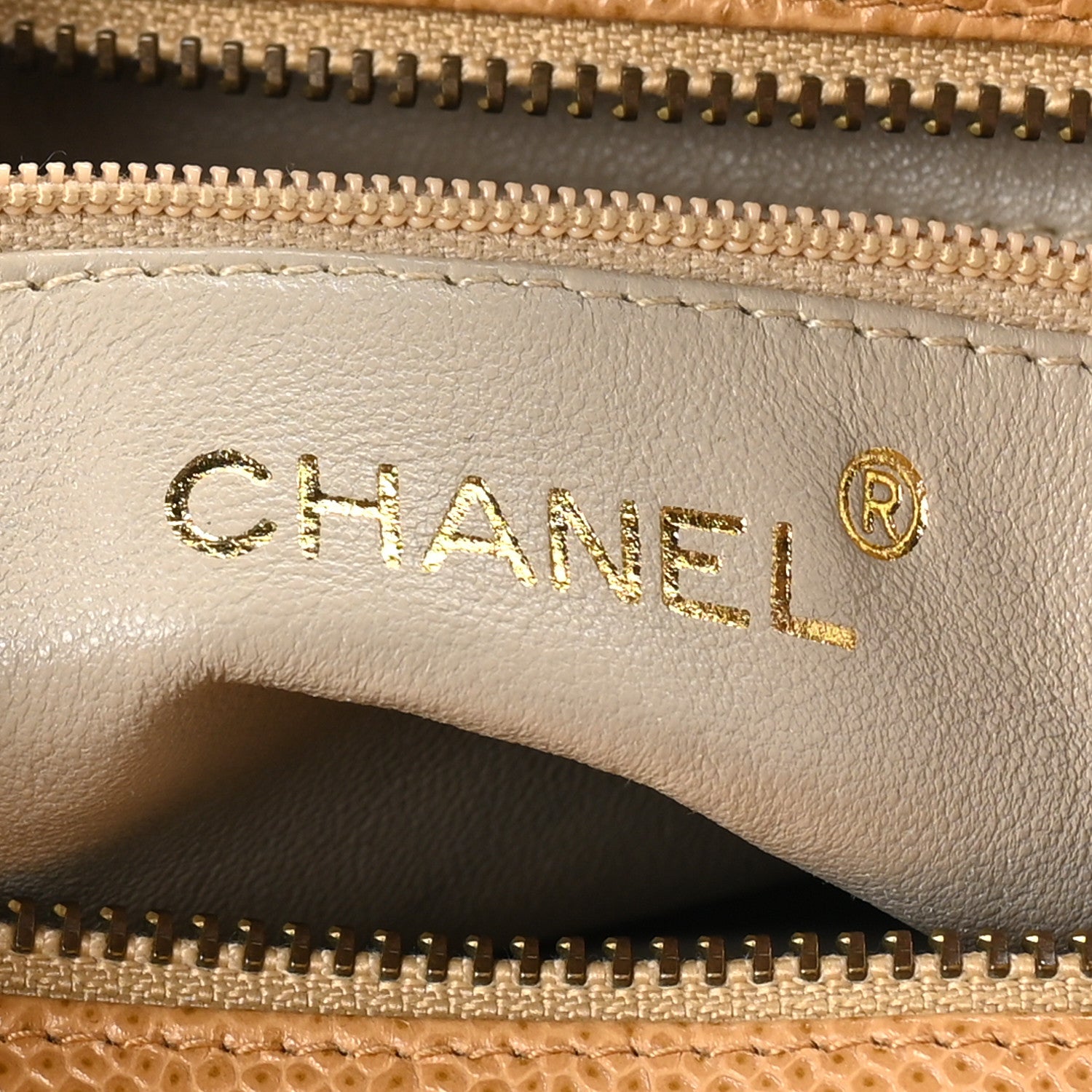 Chanel Caviar Chevron Tassel Tote Beige 6 of 10