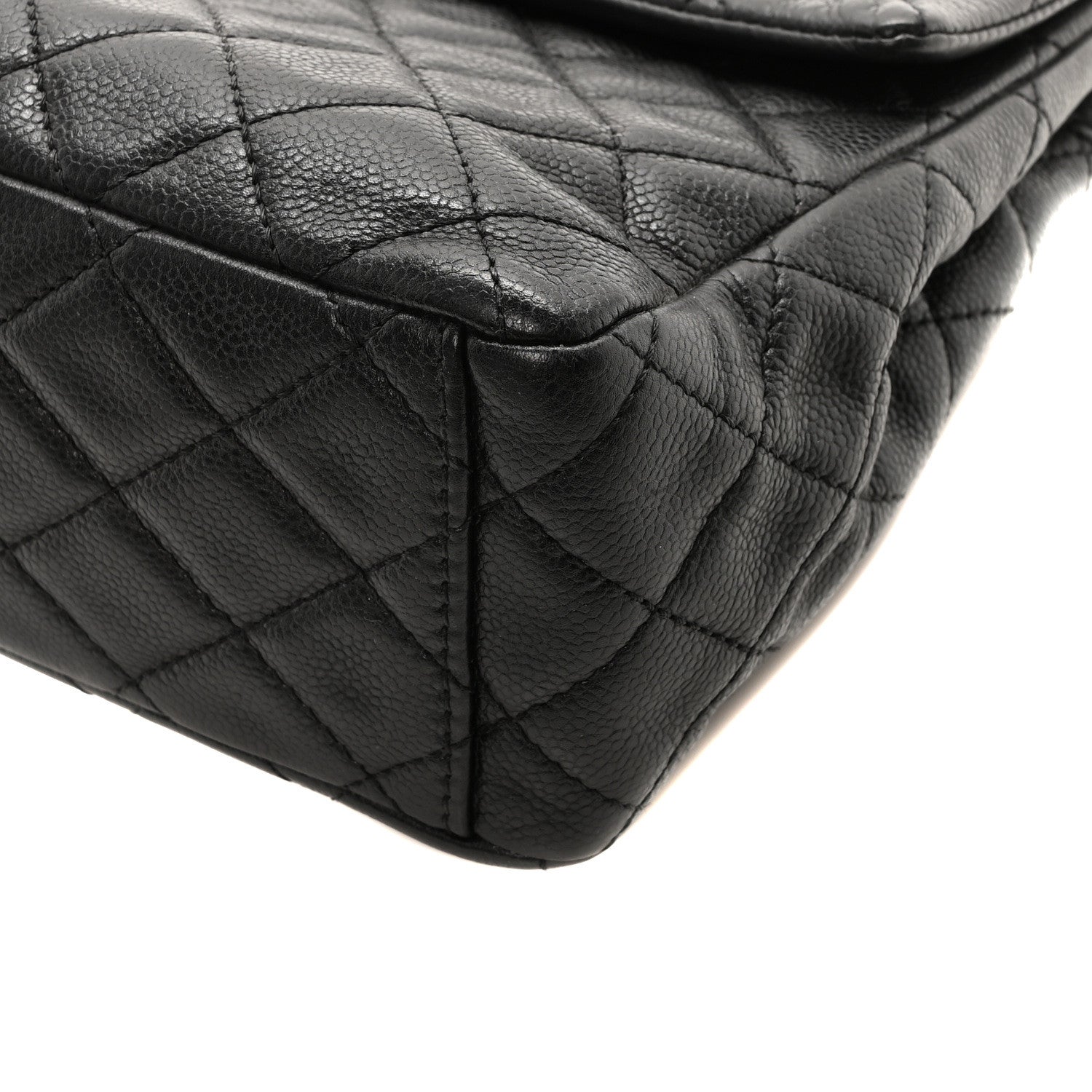 Chanel Washed Caviar Quilted Maxi Single Flap Black 10 of 10