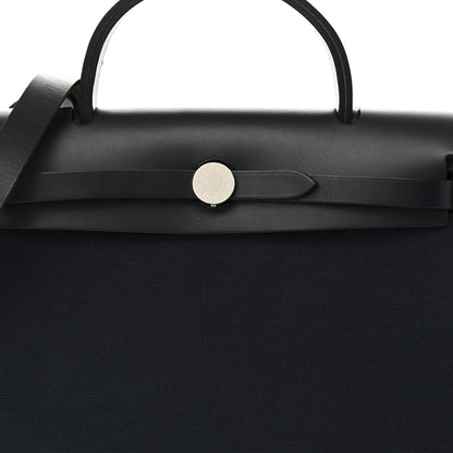 Hermes Military Toile Vache Hunter Herbag Zip PM 31 Bleu Marine Bleu Indigo 9 of 13