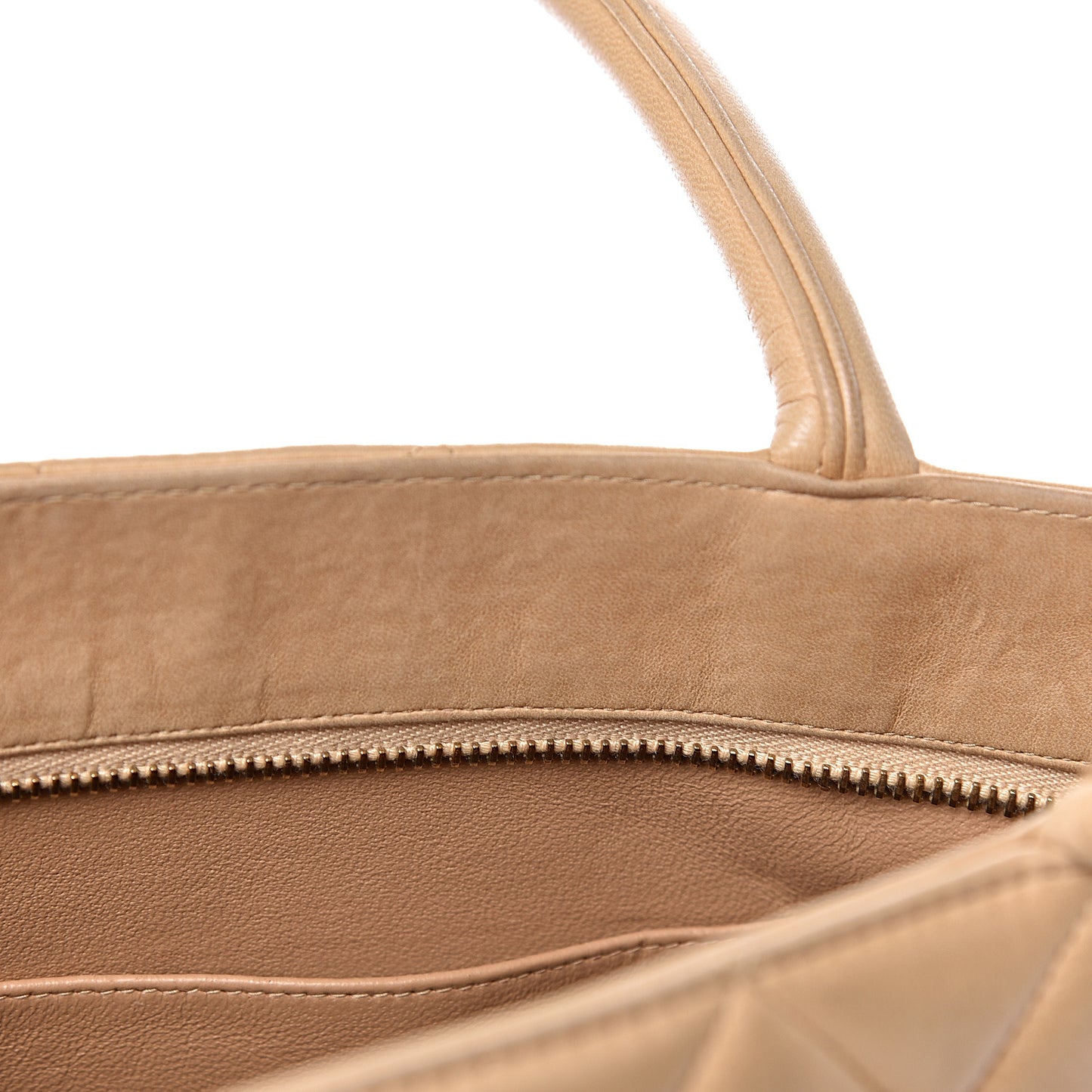 Lambskin Quilted Medallion Tote Beige