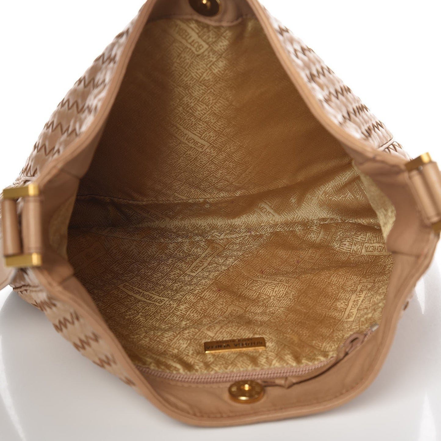 Nappa Intrecciato Shoulder Bag Beige
